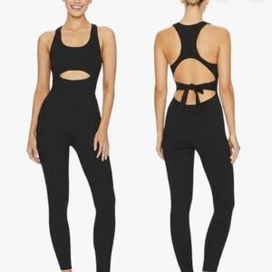NEW Gigi C Krizia Jumpsuit Black Racerback Ribbed Women Size Large NWT